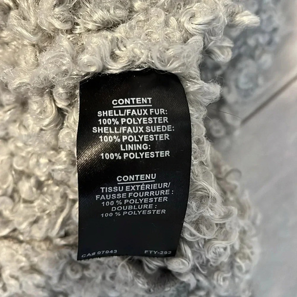 KENSIE Grey Lamb Faux Fur and Faux Suede Long Vest, Size S - Picture 11 of 12